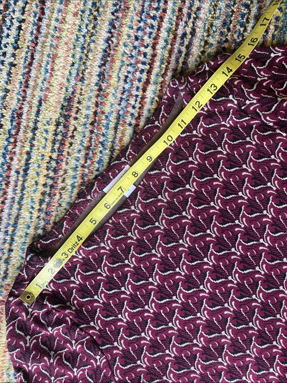 J Jill Ponte Tunic with Burgundy and Black Pattern M - Picture 4 of 11